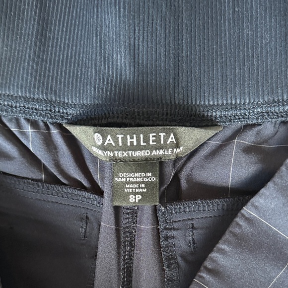 Athleta Brooklyn Ankle Pant Navy Checkered Mid Rise - Picture 3 of 5